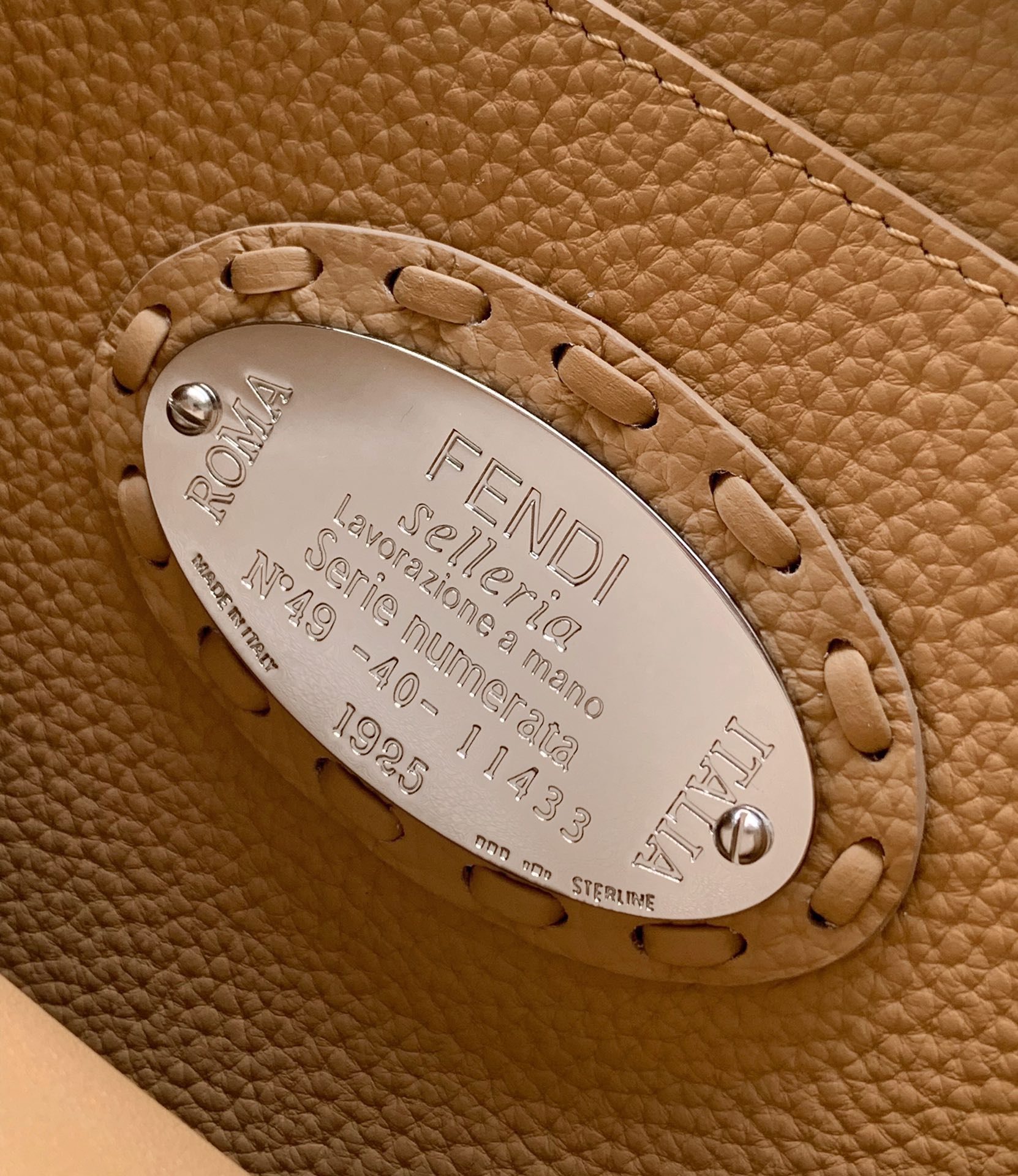 Fendi Peekaboo ISeeU Small Light Brown Selleria Bag with 556 Hand-sewn Topstitches